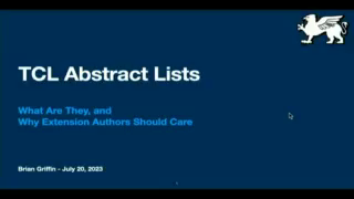Thursday 20.07.2023 - 16:00 - 16:30 - Tcl Abstract Lists - What Are They, and Why Extension Authors Should Care (Brian Griffin) Preview