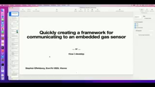 Friday 21.07.2023 - 09:30 - 09:45 - Quickly creating a framework for communicating with an embedded gas sensor (Stephan Effelsberg) Preview