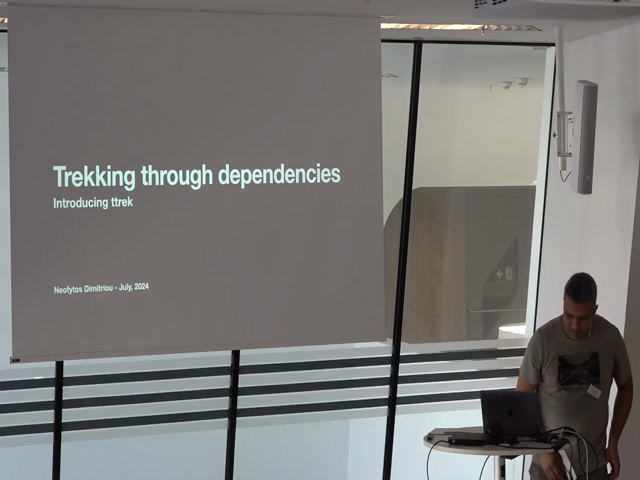 Thursday 11.07.2024 - 15:30 - 16:00 - Trekking through dependencies: Introducing ttrek (Neophytos Dimitriou) Preview